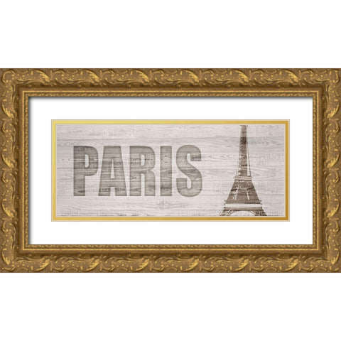 Paris Gold Ornate Wood Framed Art Print with Double Matting by Kimberly, Allen