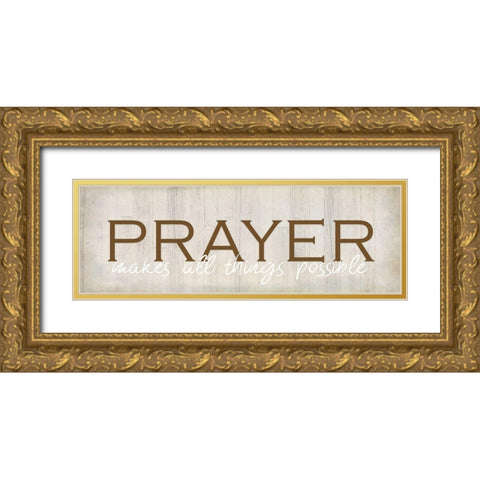 Prayer v2 Gold Ornate Wood Framed Art Print with Double Matting by Kimberly, Allen