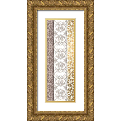 Ornamental B Gold Ornate Wood Framed Art Print with Double Matting by Kimberly, Allen