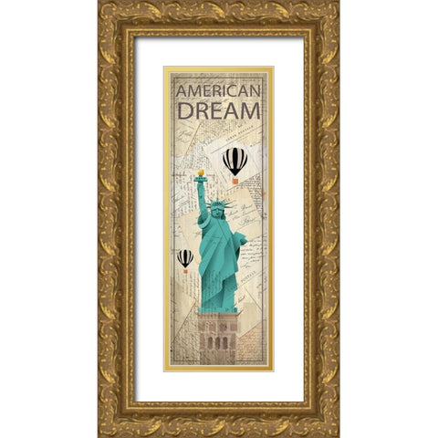 Hello Travel 3 Gold Ornate Wood Framed Art Print with Double Matting by Kimberly, Allen