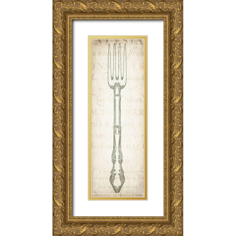 Cutlery 1 Gold Ornate Wood Framed Art Print with Double Matting by Kimberly, Allen
