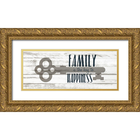 The Key to Happiness Gold Ornate Wood Framed Art Print with Double Matting by Kimberly, Allen