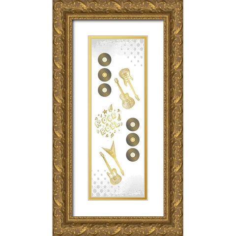Lets Play Panel Gold Ornate Wood Framed Art Print with Double Matting by Kimberly, Allen