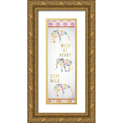 Wild at Heart Panel Gold Ornate Wood Framed Art Print with Double Matting by Kimberly, Allen
