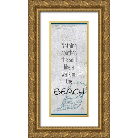 Vintage Shells Panel Gold Ornate Wood Framed Art Print with Double Matting by Kimberly, Allen