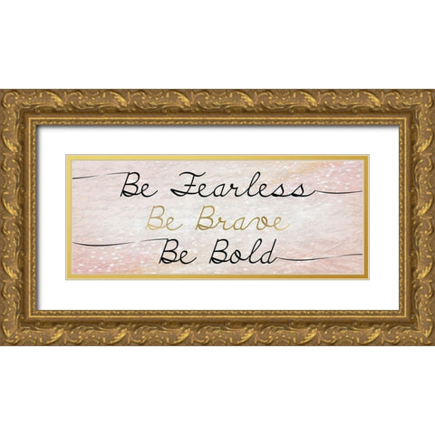 Glitter Fashion Panel Gold Ornate Wood Framed Art Print with Double Matting by Kimberly, Allen