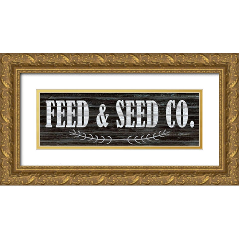 Feed and Seed Co Gold Ornate Wood Framed Art Print with Double Matting by Kimberly, Allen