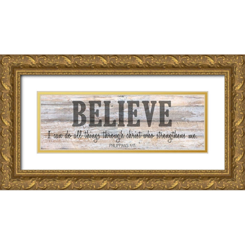 Verse Panel A Gold Ornate Wood Framed Art Print with Double Matting by Kimberly, Allen