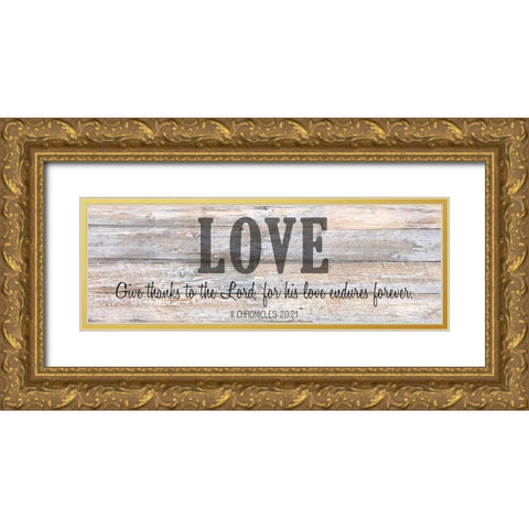 Verse Panel C Gold Ornate Wood Framed Art Print with Double Matting by Kimberly, Allen