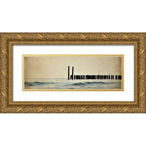 Sunset at the Beach Gold Ornate Wood Framed Art Print with Double Matting by Kimberly, Allen
