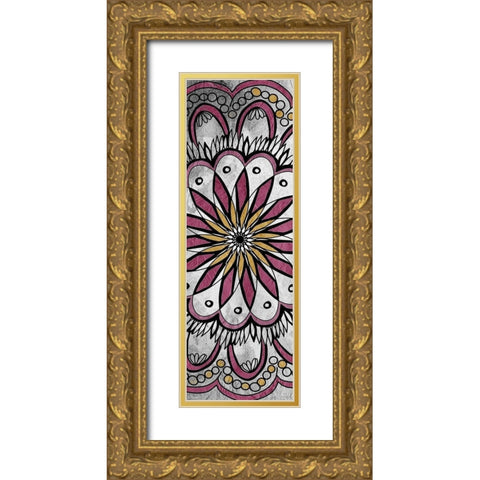 Mandala Panel 1 Gold Ornate Wood Framed Art Print with Double Matting by Kimberly, Allen