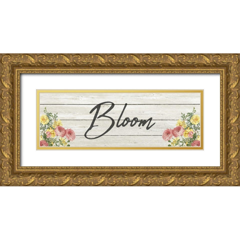 Bloom Gold Ornate Wood Framed Art Print with Double Matting by Kimberly, Allen