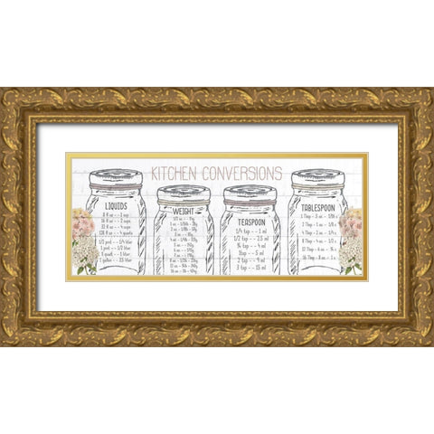Kitchen Conversion D Gold Ornate Wood Framed Art Print with Double Matting by Kimberly, Allen