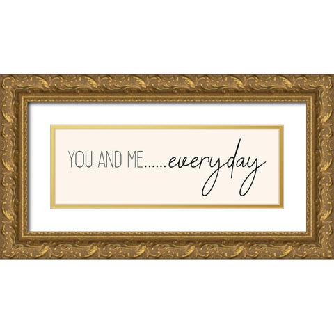 You and Me Gold Ornate Wood Framed Art Print with Double Matting by Kimberly, Allen