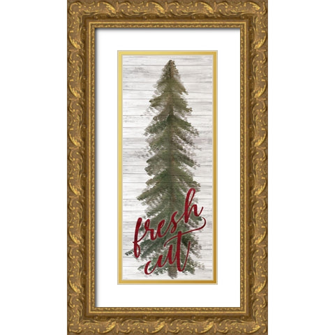 Farmhouse Christmas 9 Gold Ornate Wood Framed Art Print with Double Matting by Kimberly, Allen