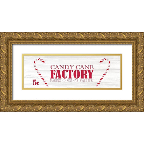 Candy Cane Factory 1 Gold Ornate Wood Framed Art Print with Double Matting by Kimberly, Allen