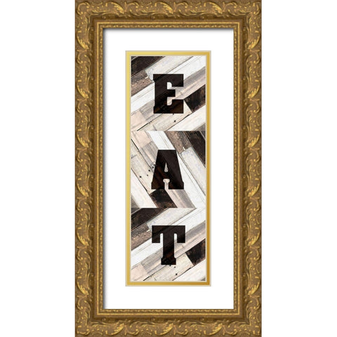 EAT Gold Ornate Wood Framed Art Print with Double Matting by Kimberly, Allen