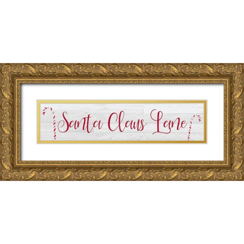 Santa Claus Lane Gold Ornate Wood Framed Art Print with Double Matting by Kimberly, Allen