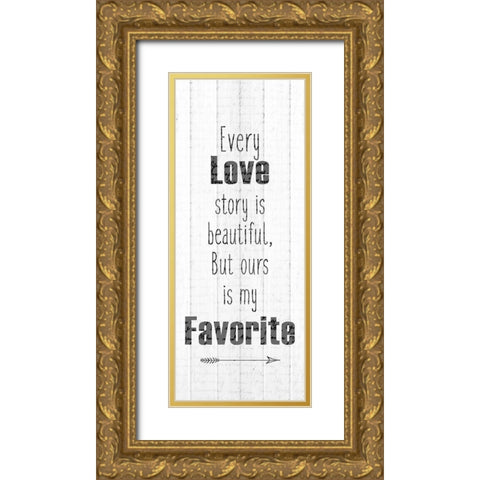 Our Love 1 Gold Ornate Wood Framed Art Print with Double Matting by Kimberly, Allen