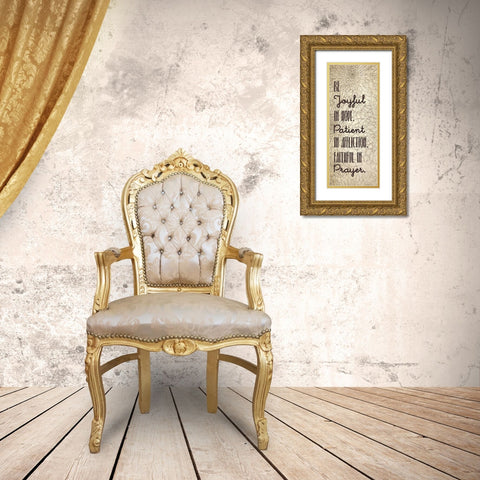 Be Joyful 1 Gold Ornate Wood Framed Art Print with Double Matting by Kimberly, Allen