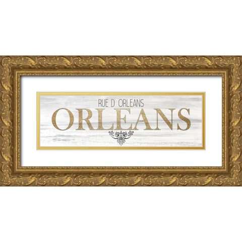 Orleans Street Gold Ornate Wood Framed Art Print with Double Matting by Kimberly, Allen