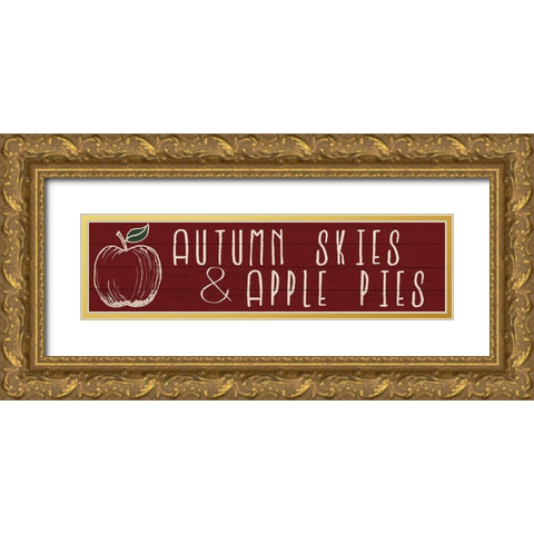 Autumn Skies Gold Ornate Wood Framed Art Print with Double Matting by Kimberly, Allen