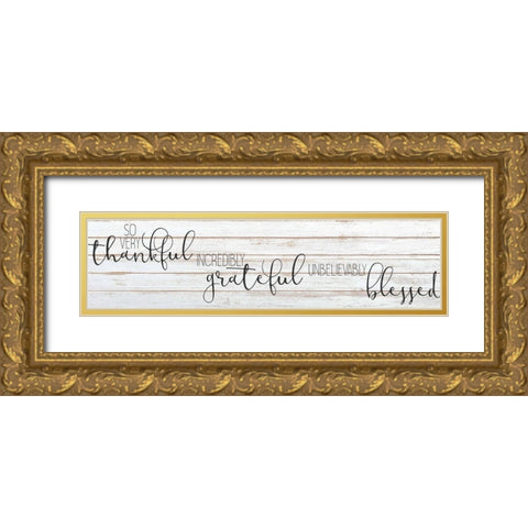 So Very Thankful Gold Ornate Wood Framed Art Print with Double Matting by Kimberly, Allen