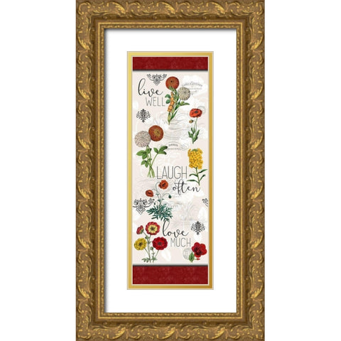 Live Well Panel Gold Ornate Wood Framed Art Print with Double Matting by Kimberly, Allen