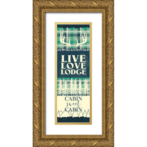 Welcome to the Woods Panel B Gold Ornate Wood Framed Art Print with Double Matting by Kimberly, Allen