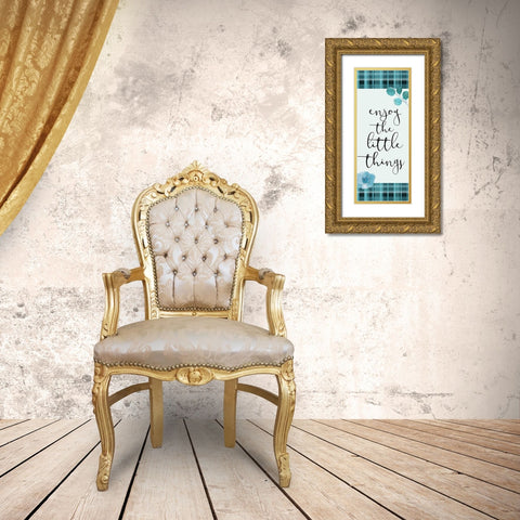 Blue Hues 12 Gold Ornate Wood Framed Art Print with Double Matting by Kimberly, Allen