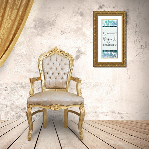 Blue Hues 14 Gold Ornate Wood Framed Art Print with Double Matting by Kimberly, Allen