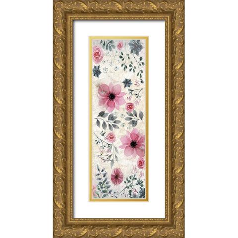 Blooming Dreams Panel Gold Ornate Wood Framed Art Print with Double Matting by Kimberly, Allen