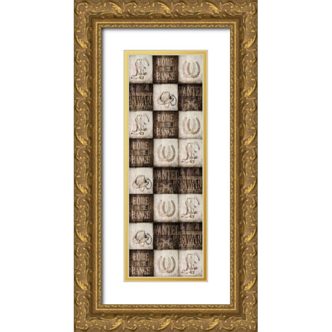Home on the Range Panel Gold Ornate Wood Framed Art Print with Double Matting by Kimberly, Allen