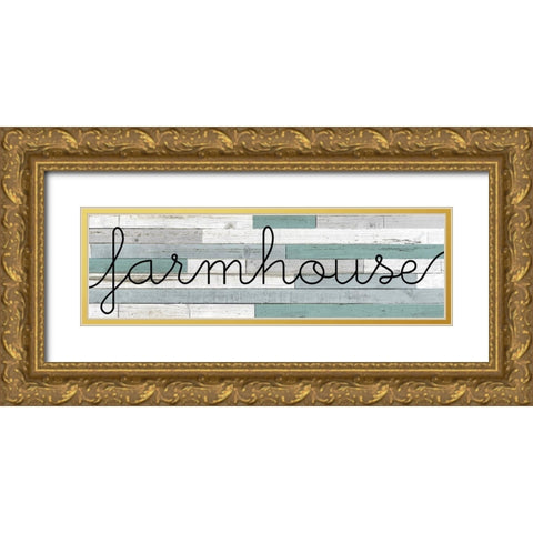 Farmhouse Panel Gold Ornate Wood Framed Art Print with Double Matting by Kimberly, Allen