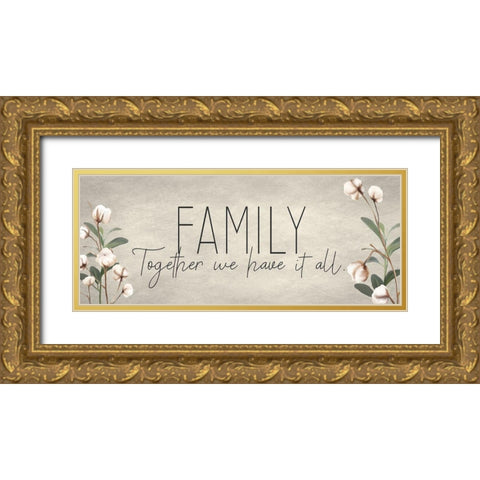 Family Together Cotton Gold Ornate Wood Framed Art Print with Double Matting by Kimberly, Allen