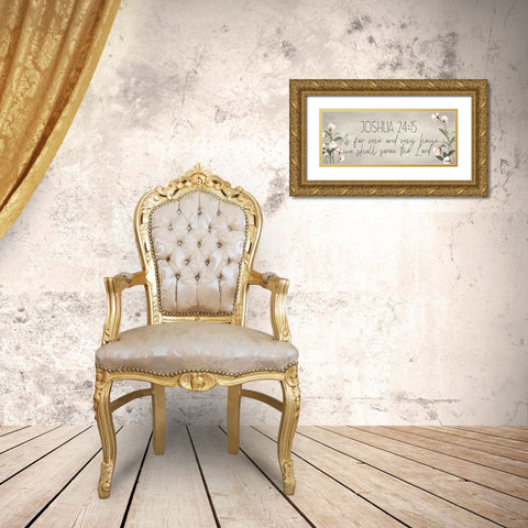 Joshua 24 15 Cotton Gold Ornate Wood Framed Art Print with Double Matting by Kimberly, Allen