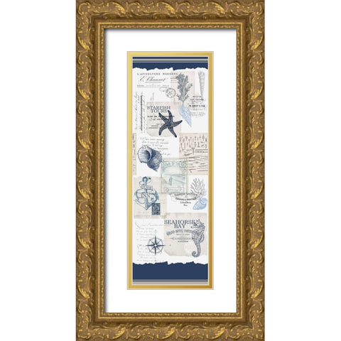 Seahorse Bay Gold Ornate Wood Framed Art Print with Double Matting by Kimberly, Allen