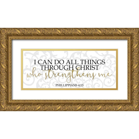 I Can Panel Gold Ornate Wood Framed Art Print with Double Matting by Kimberly, Allen