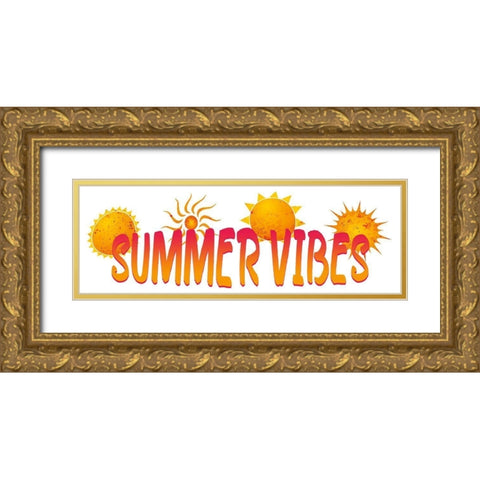 Summer Sun Vibes Gold Ornate Wood Framed Art Print with Double Matting by Allen, Kimberly