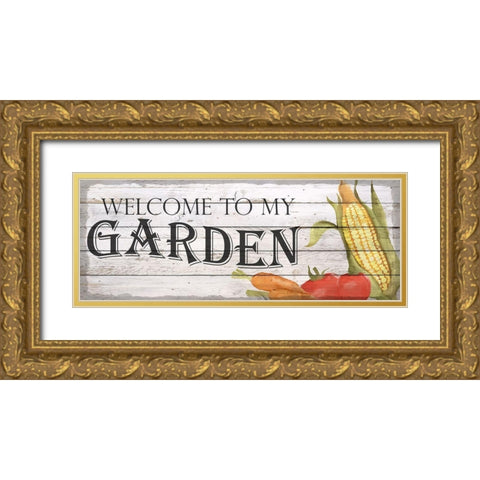 Veggie Garden Gold Ornate Wood Framed Art Print with Double Matting by Kimberly, Allen