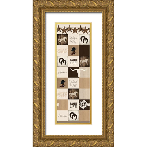 Western Star Gold Ornate Wood Framed Art Print with Double Matting by Kimberly, Allen