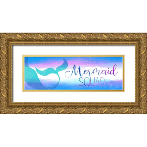 Mermaid Squad Gold Ornate Wood Framed Art Print with Double Matting by Kimberly, Allen
