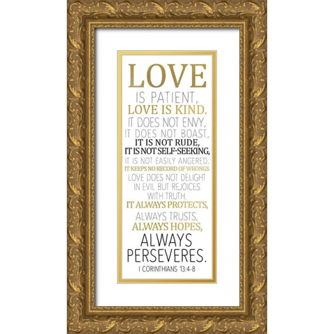 Love Is Gold Ornate Wood Framed Art Print with Double Matting by Kimberly, Allen