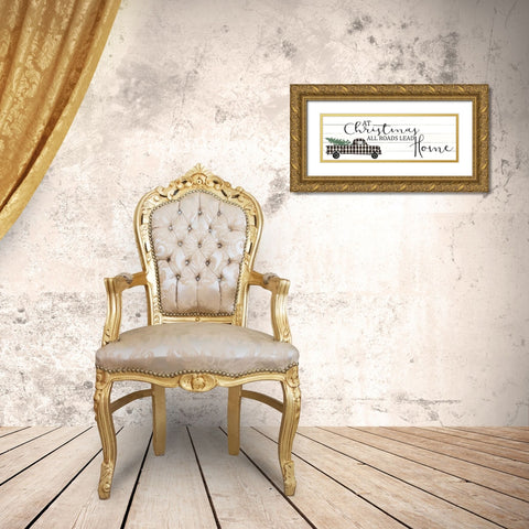 All Roads Lead Gold Ornate Wood Framed Art Print with Double Matting by Kimberly, Allen