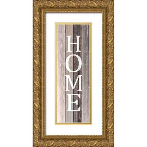 Home Panel Gold Ornate Wood Framed Art Print with Double Matting by Kimberly, Allen