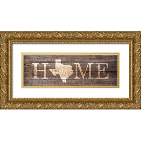 Home TX Gold Ornate Wood Framed Art Print with Double Matting by Kimberly, Allen