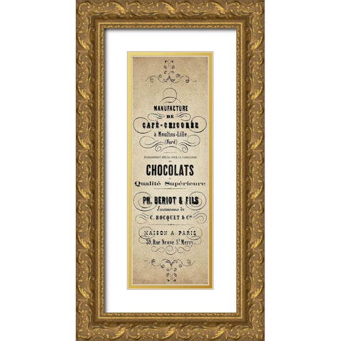 Cafe Chocolate Gold Ornate Wood Framed Art Print with Double Matting by Kimberly, Allen