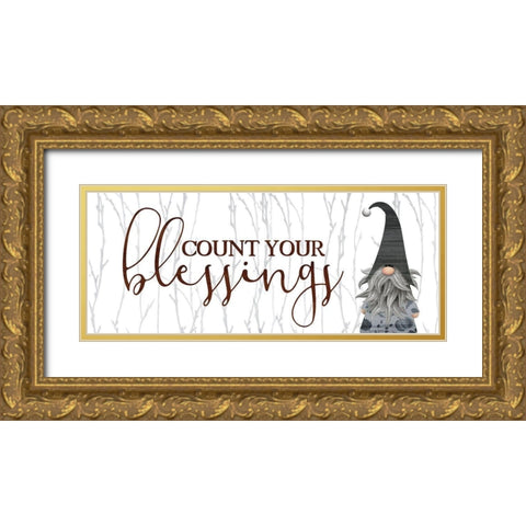 Count Your Blessings Gold Ornate Wood Framed Art Print with Double Matting by Kimberly, Allen