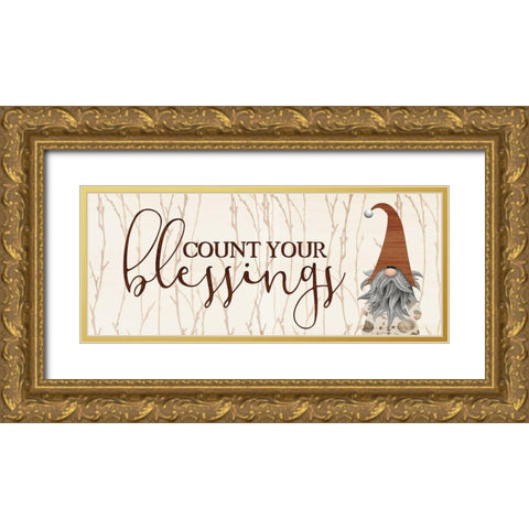 Count Your Blessings v2 Gold Ornate Wood Framed Art Print with Double Matting by Allen, Kimberly