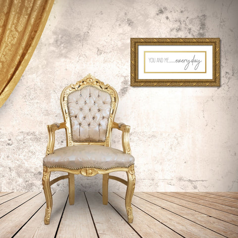 You And Me Whitebackground Gold Ornate Wood Framed Art Print with Double Matting by Kimberly, Allen